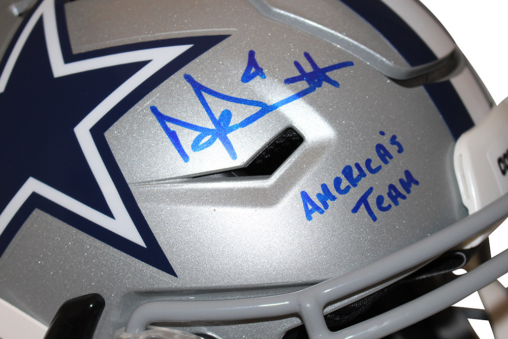 Dak Prescott Signed Dallas Cowboys Authentic Speed Flex Helmet Beckett