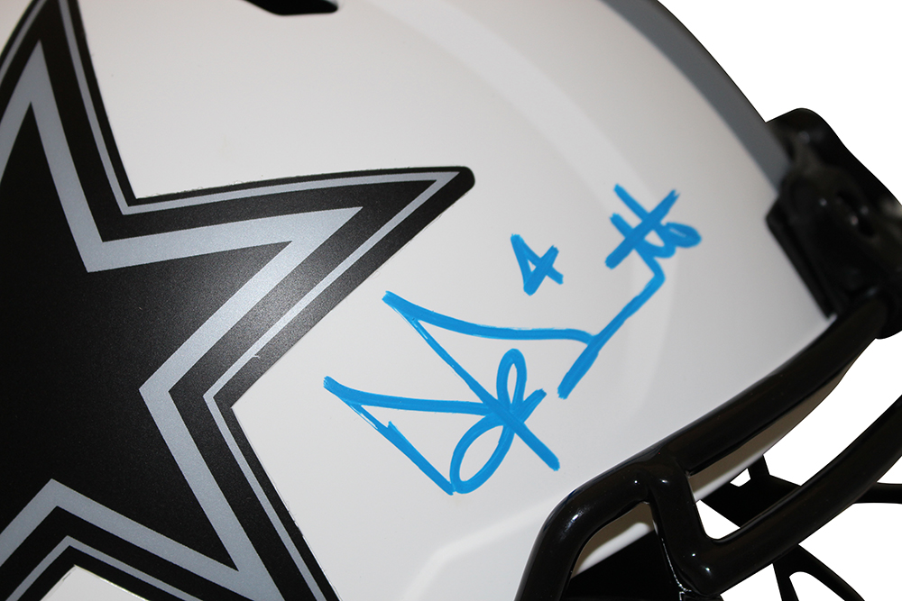 Dak Prescott Autographed Dallas Cowboys F/S Lunar Speed Helmet Beckett