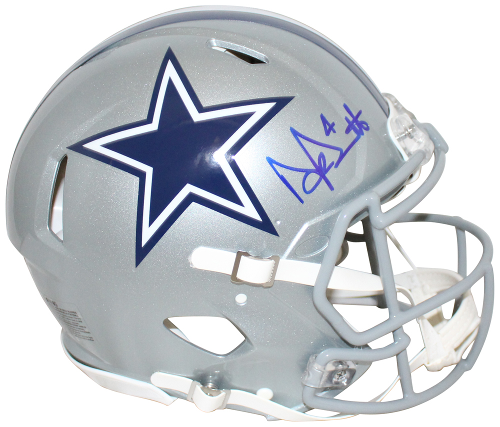 Dak Prescott Autographed Dallas Cowboys Authentic Speed Helmet BAS