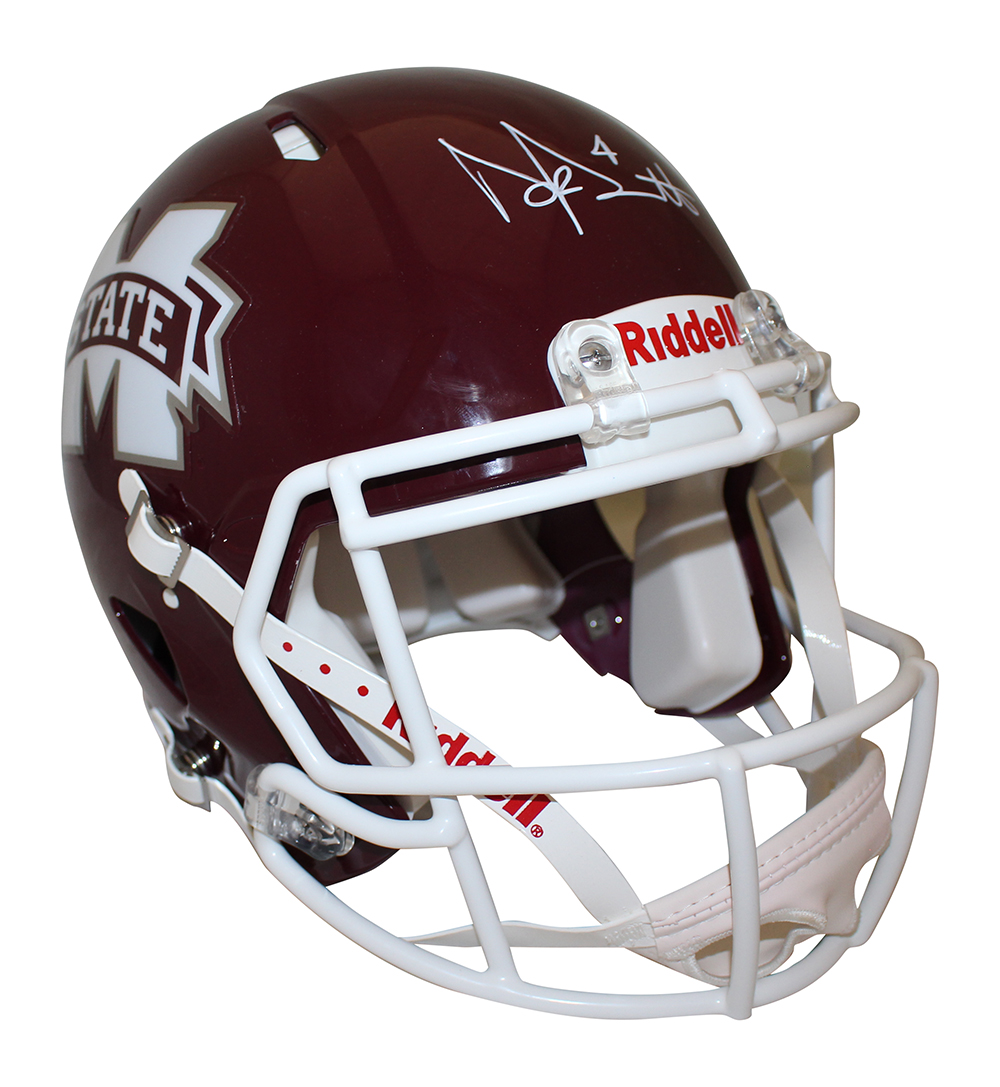 Dak Prescott Signed Mississippi State Bulldogs Authentic Speed Helmet BAS