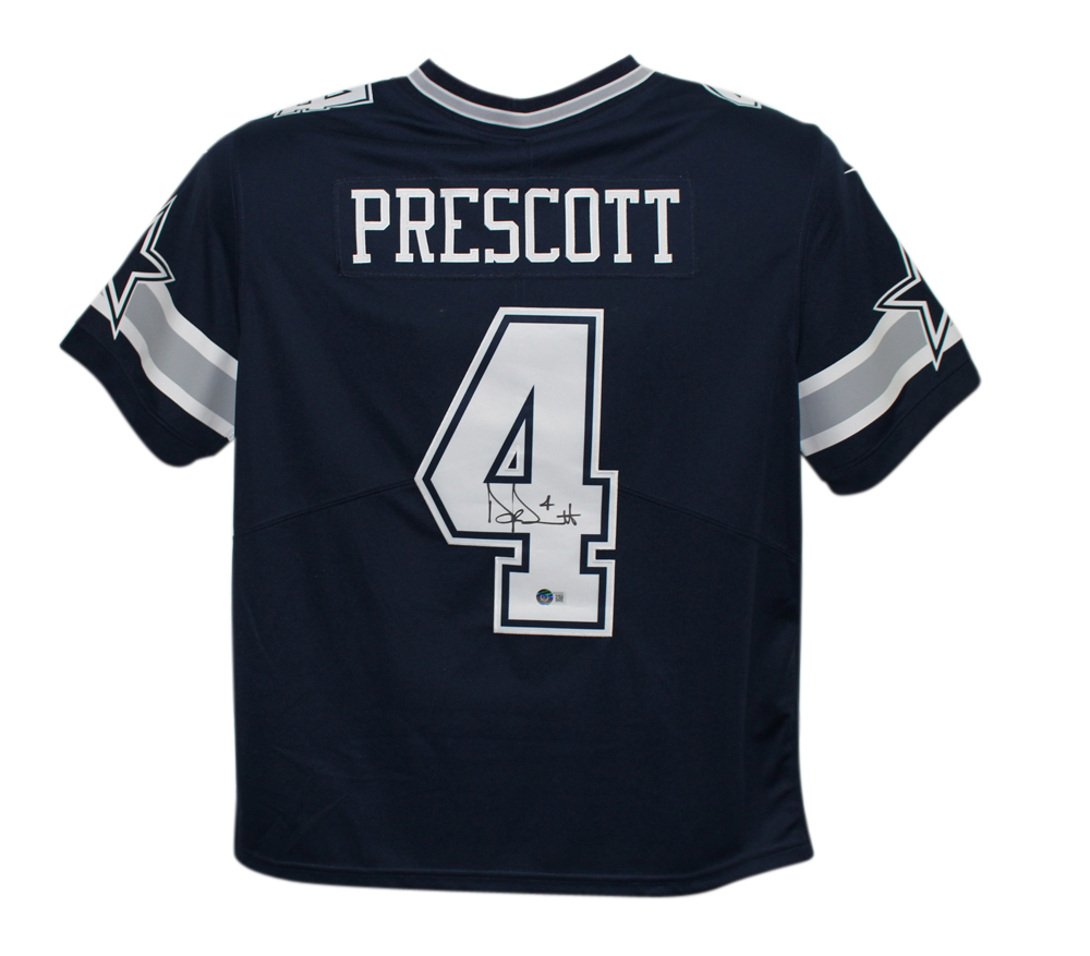 Dak Prescott Signed Dallas Cowboys Blue Nike Limited XL Jersey Beckett