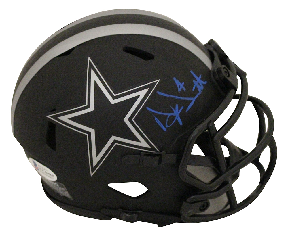 Dak Prescott Autographed/Signed Dallas Cowboys Eclipse Mini Helmet BAS 28660