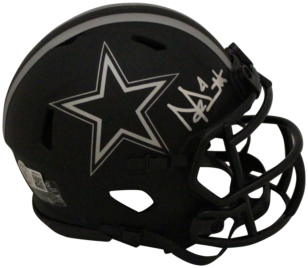 Dak Prescott Autographed/Signed Dallas Cowboys Eclipse Mini Helmet BAS
