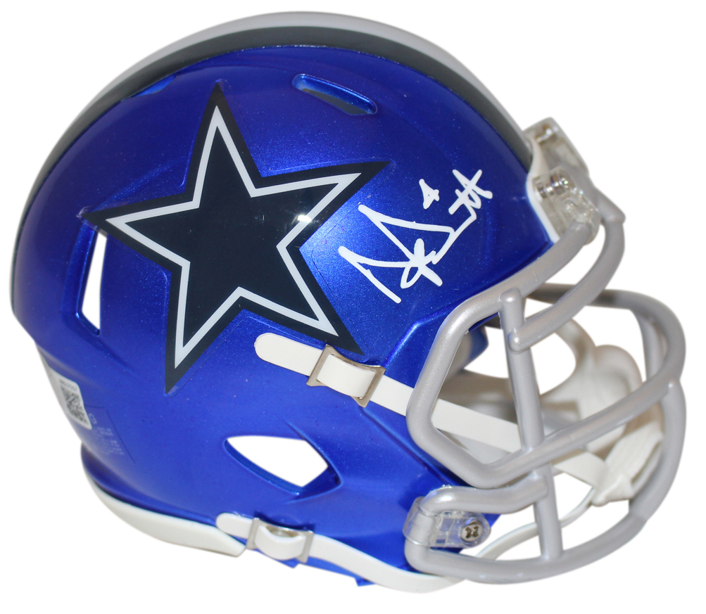 Dak Prescott Autographed Dallas Cowboys Flash Mini Helmet Beckett