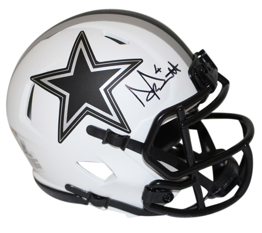 Dak Prescott Autographed Dallas Cowboys Lunar Mini Helmet Beckett