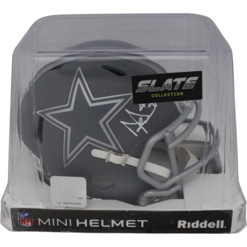 Dak Prescott Autographed Dallas Cowboys Slate Mini Helmet Beckett 47383