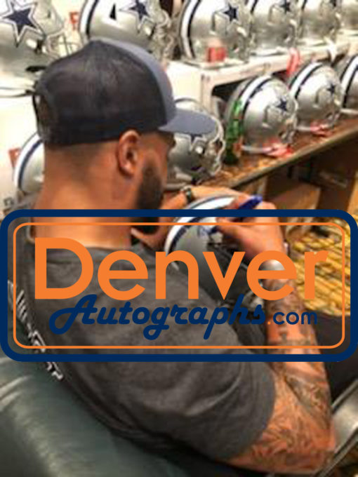 Dak Prescott & Jason Witten Signed Dallas Cowboys Authentic Helmet BAS 25464