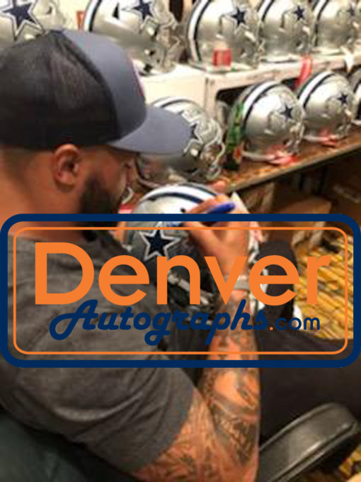 Dak Prescott & Cooper Signed Dallas Cowboys Speed Authentic Helmet BAS 25461