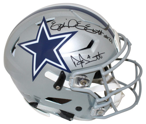 Prescott & Elliott Signed Dallas Cowboys Authentic Speed Flex Helmet BAS 25459
