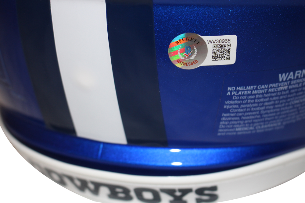Dak Prescott & Ceedee Lamb Signed Cowboys Authentic Flash Helmet BAS