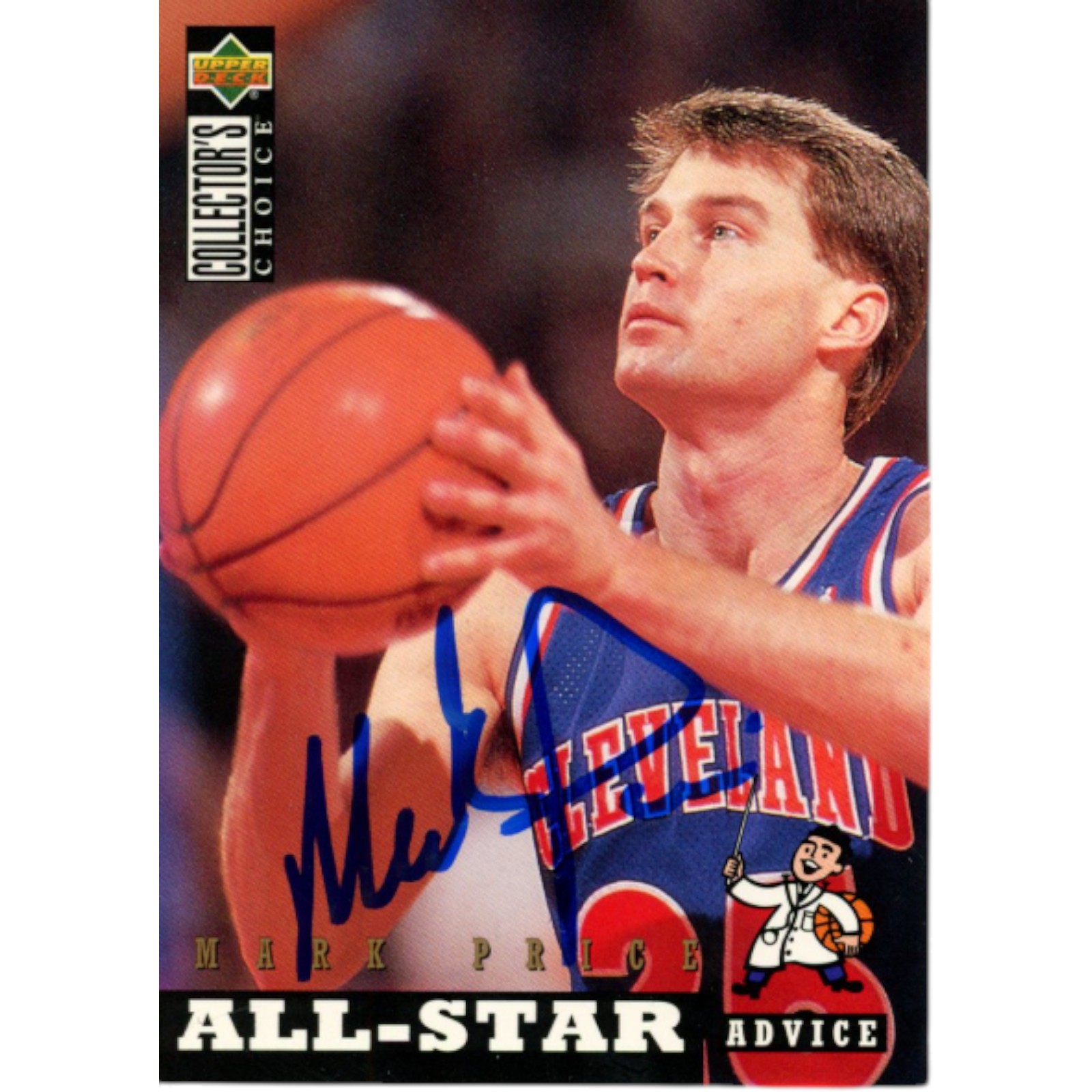 Mark Price Autographed Upper Deck 94-95 Collectors Choice 195 Card Beckett 51908