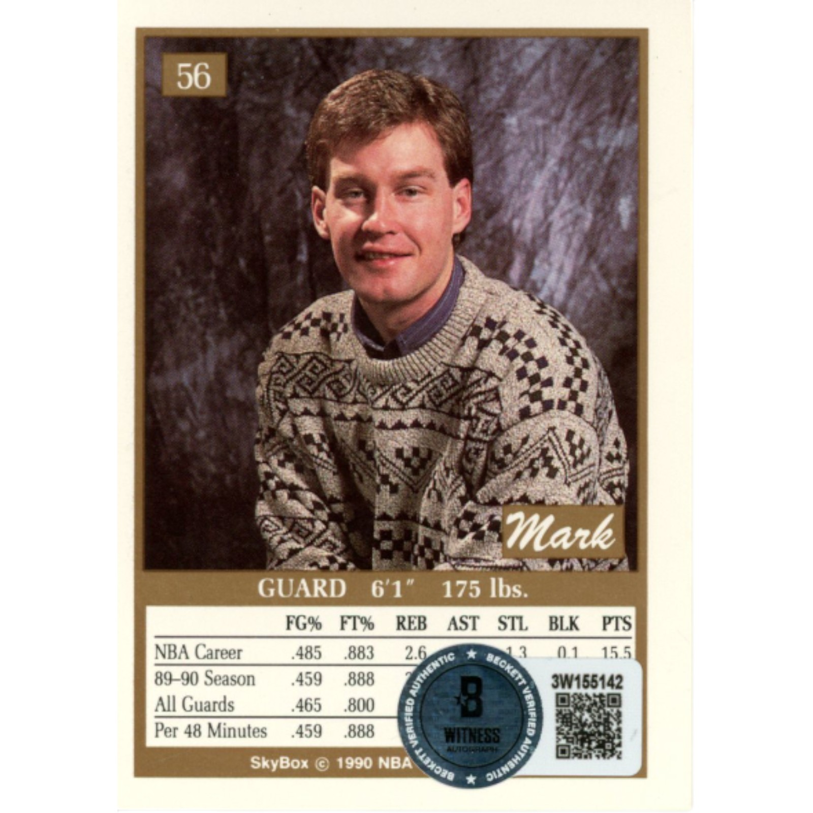 Mark Price Autographed/Signed Upper Deck 90-91 Skybox #56 Card Beckett 51917 2 Mark Price Autographed/Signed Upper Deck 90-91 Skybox #56 Card Beckett 51917