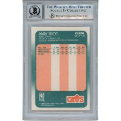 Mark Price Autographed 1988 Fleer #25 Rookie Trading Card 10 Slab Beckett 51911