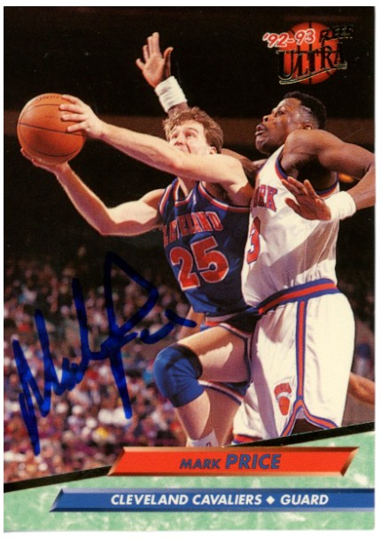 Mark Price Autographed/Signed 92-93 Fleer Ultra #38 Trading Card Beckett 52567