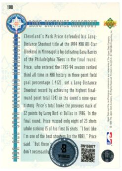 Mark Price Autographed/Signed 93-94 Upper Deck SE #198 Card Beckett 52561