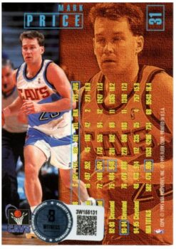 Mark Price Autographed/Signed 1995-1996 Fleer #31 Trading Card Beckett 52530