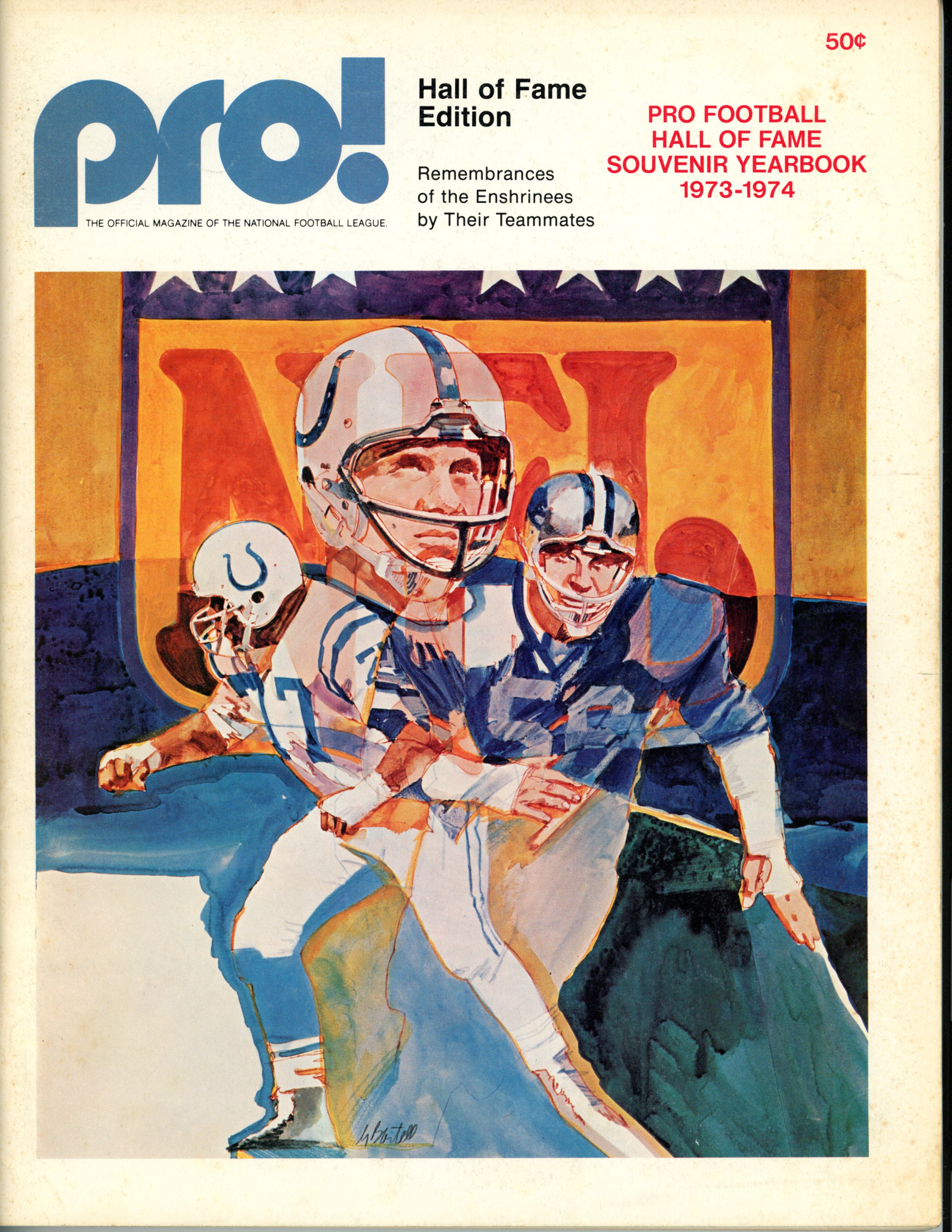 1973-74 Pro! Magazine Pro Football Hall Of Fame Souvenir Yearbook