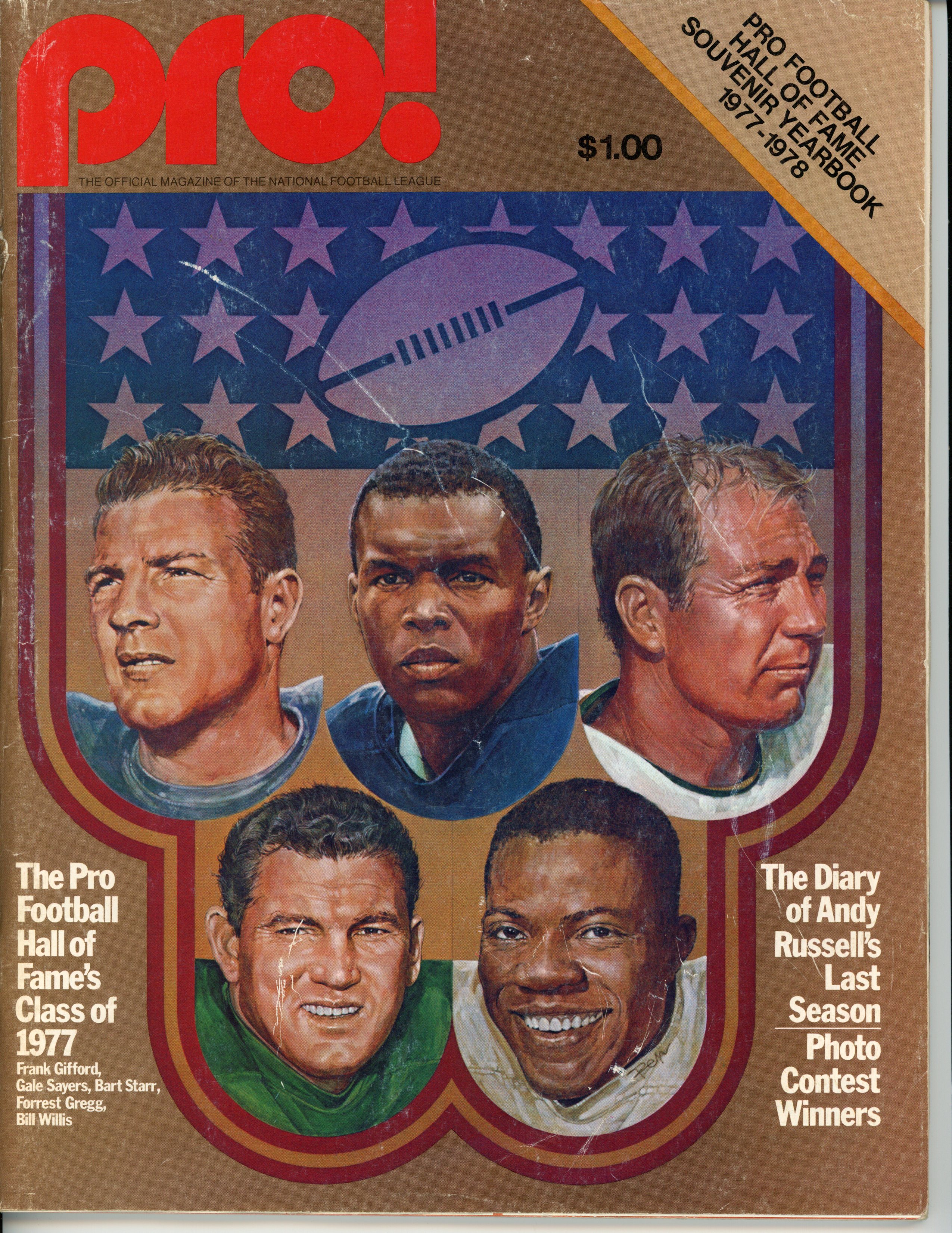 1977-78 Pro! Magazine Pro Football Hall Of Fame Souvenir Yearbook