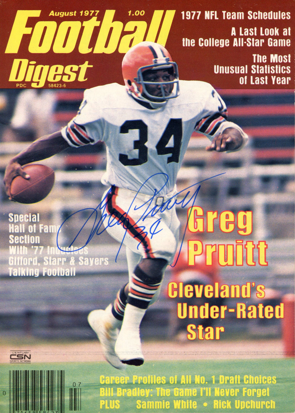 Greg Pruitt Autographed Cleveland Browns 1977 Football Digest Beckett