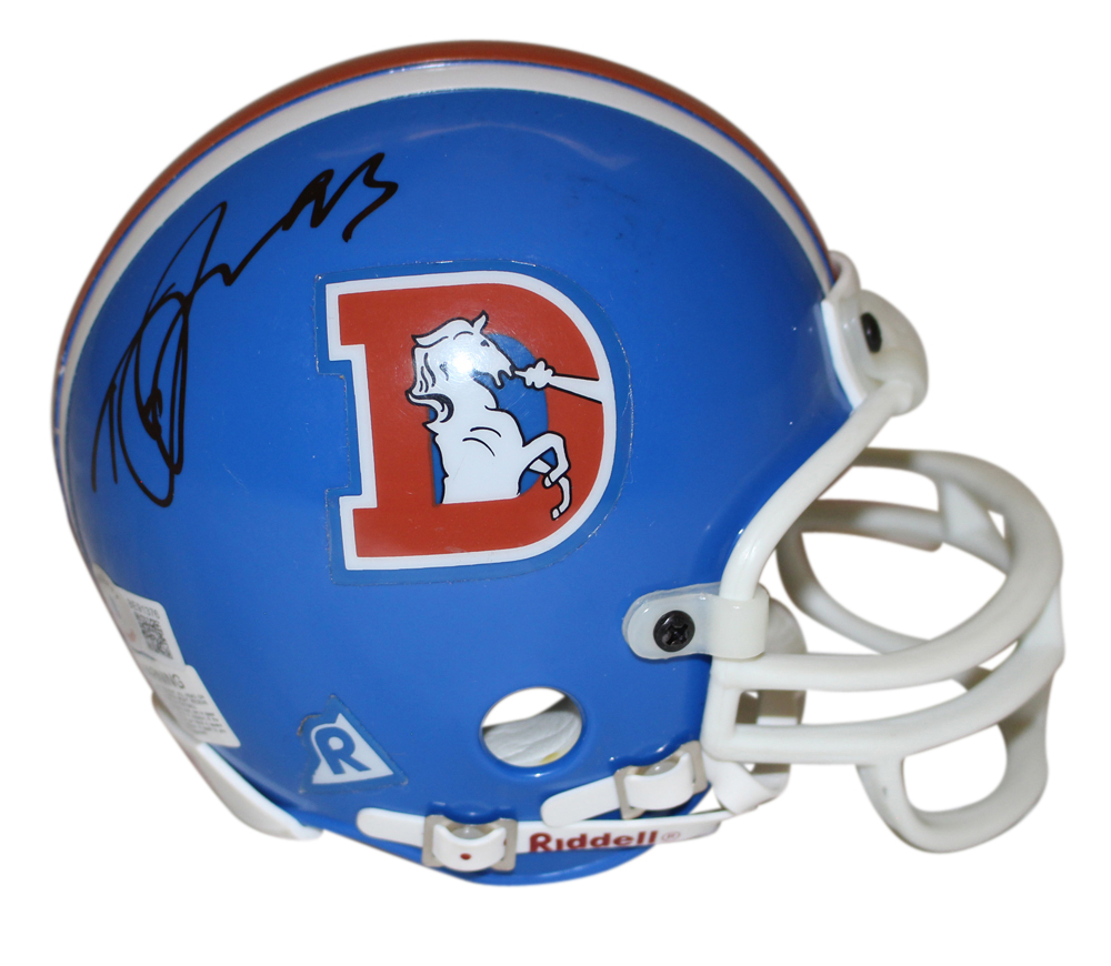 Trevor Pryce Autographed Denver Broncos D-Logo Mini Helmet Beckett