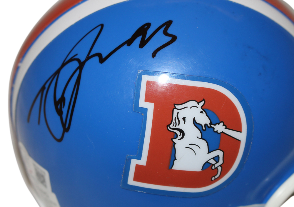Trevor Pryce Autographed Denver Broncos D-Logo Mini Helmet Beckett