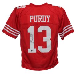 Brock Purdy Autographed/Signed Pro Style Red XL Jersey Beckett
