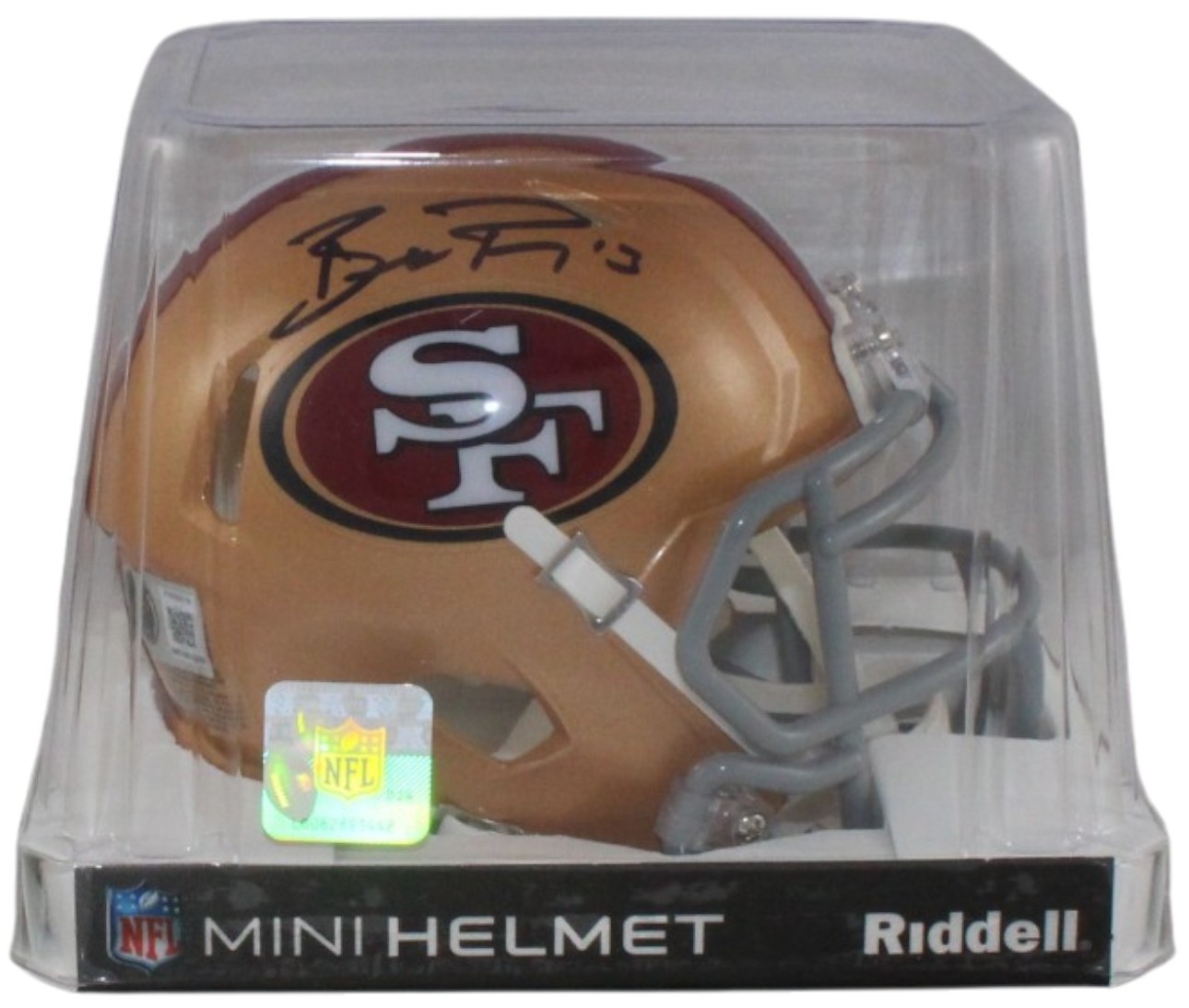 Brock Purdy Autographed San Francisco 49ers Mini Helmet Beckett Witness 56913 5 Brock Purdy Autographed San Francisco 49ers Mini Helmet Beckett Witness 56913