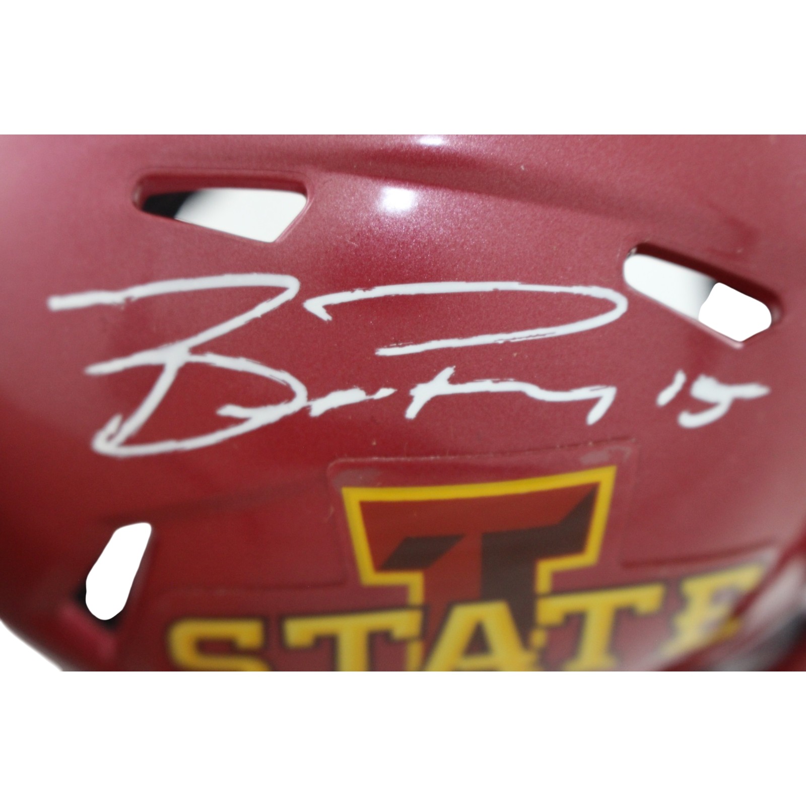 Brock Purdy Autographed Iowa State Cyclones Red Mini Helmet Beckett WIT 56915
