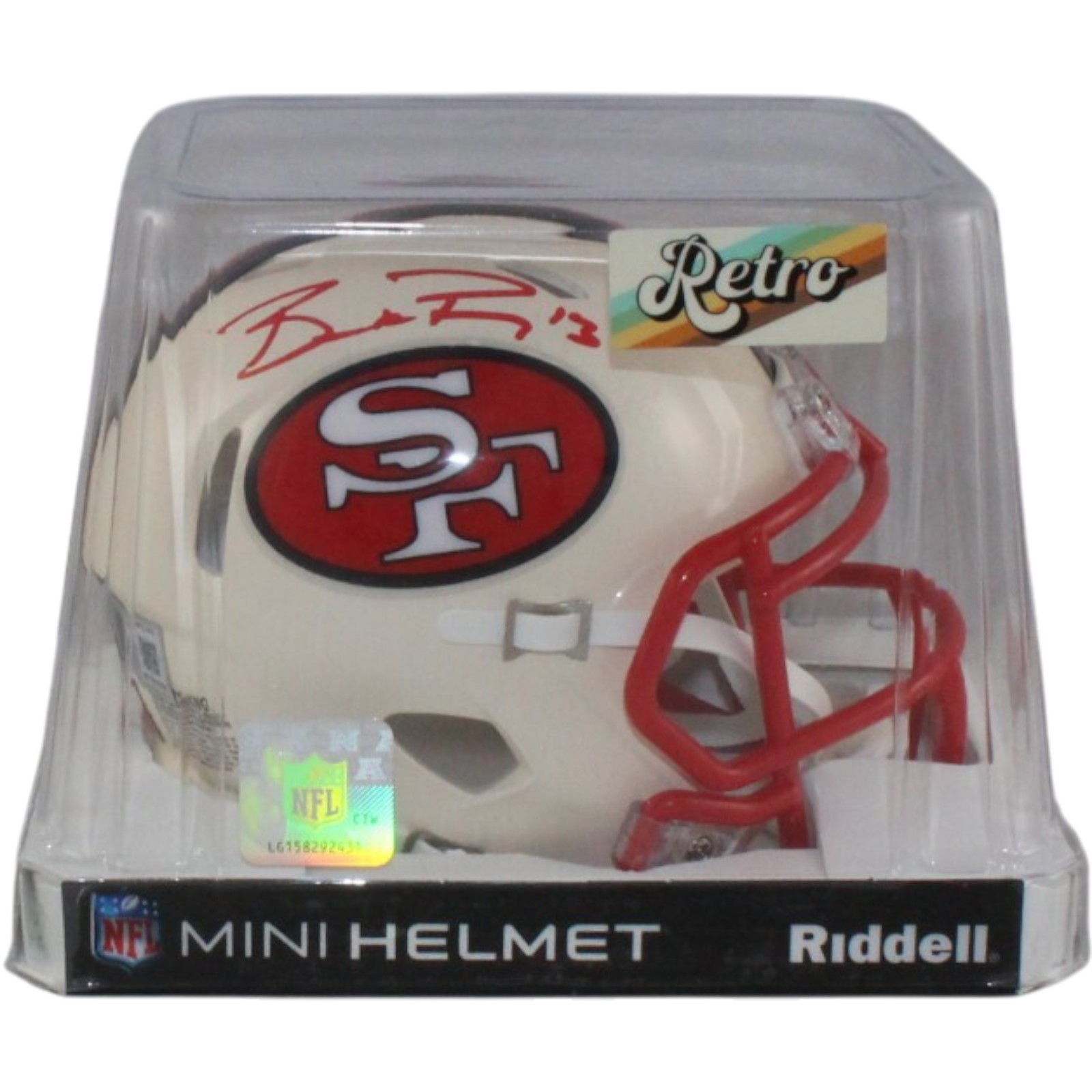 Brock Purdy Autographed San Francisco 49ers Retro Mini Helmet Beckett WIT 56911 6 Brock Purdy Autographed San Francisco 49ers Retro Mini Helmet Beckett WIT 56911