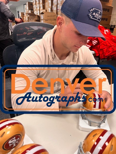 Brock Purdy Autographed San Francisco 49ers Mini Helmet Beckett Witness 56913 6 Brock Purdy Autographed San Francisco 49ers Mini Helmet Beckett Witness 56913