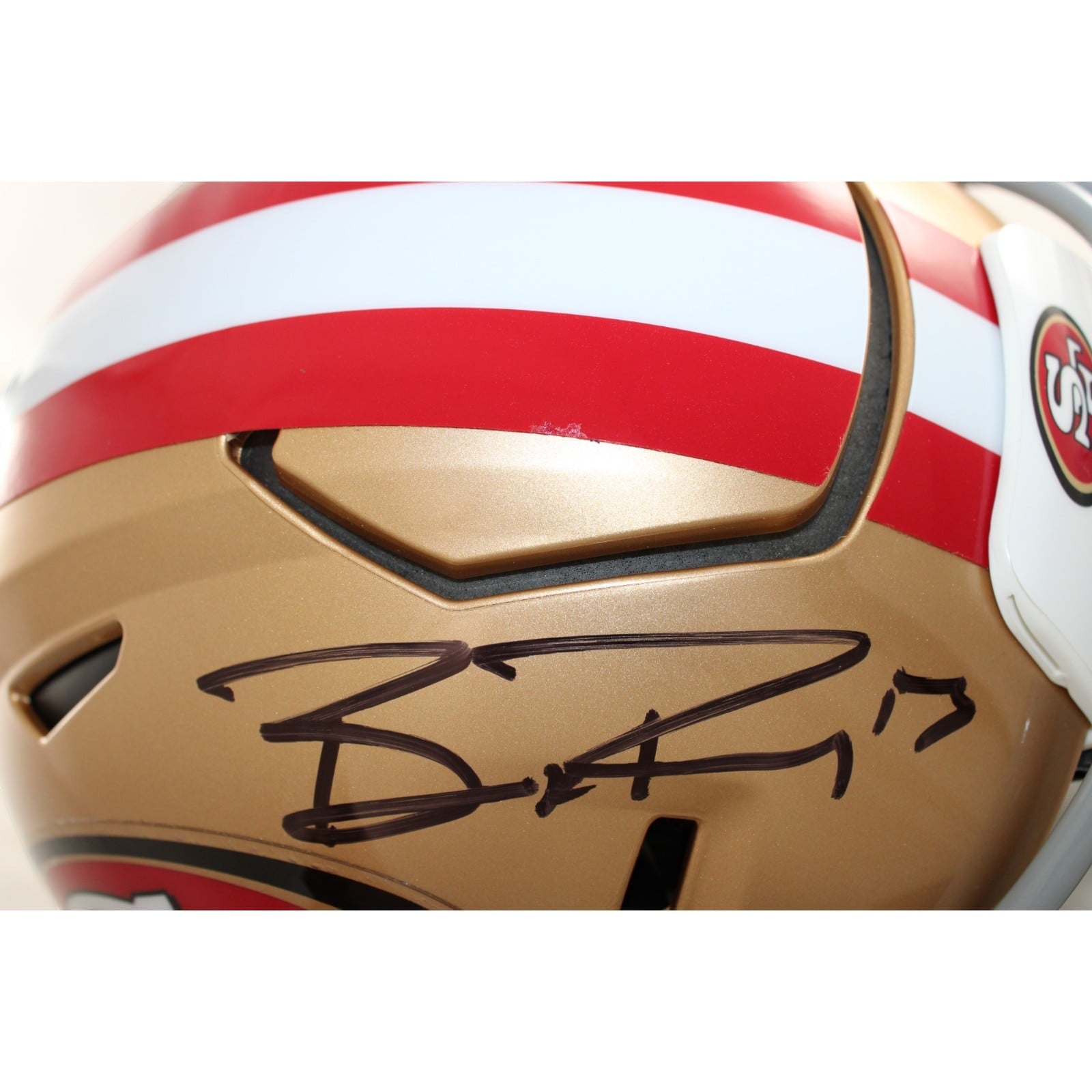 Purdy Kittle Signed 49ers Helmet Speedflex "Throw me the Ball Brock" BAS 58566 3 Purdy Kittle Signed 49ers Helmet Speedflex "Throw me the Ball Brock" BAS 58566