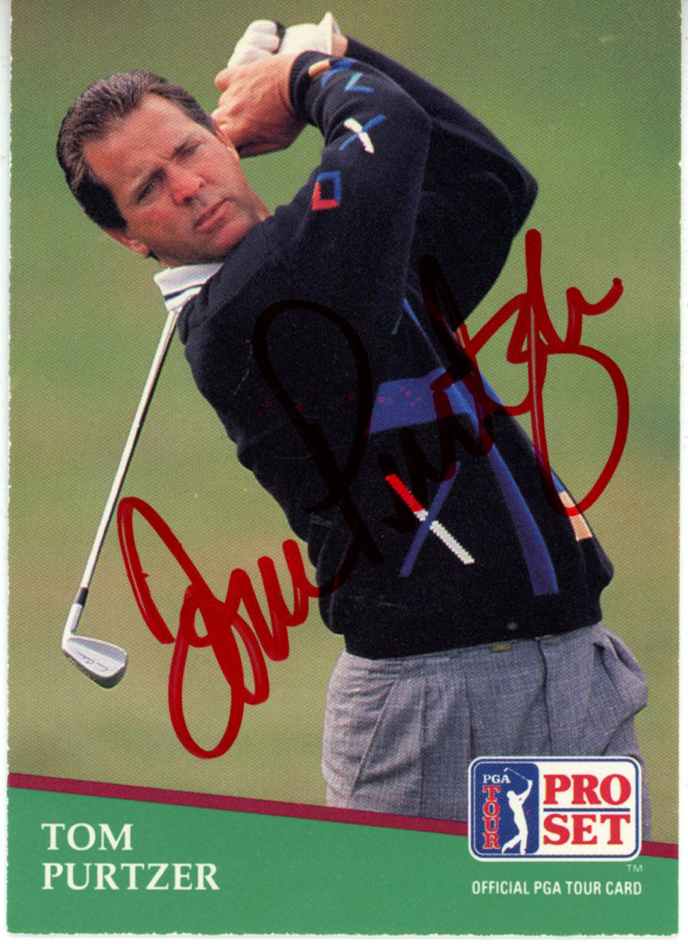 Tom Purtzer Autographed 1991 Pro Set #112 Trading Card Beckett 44888