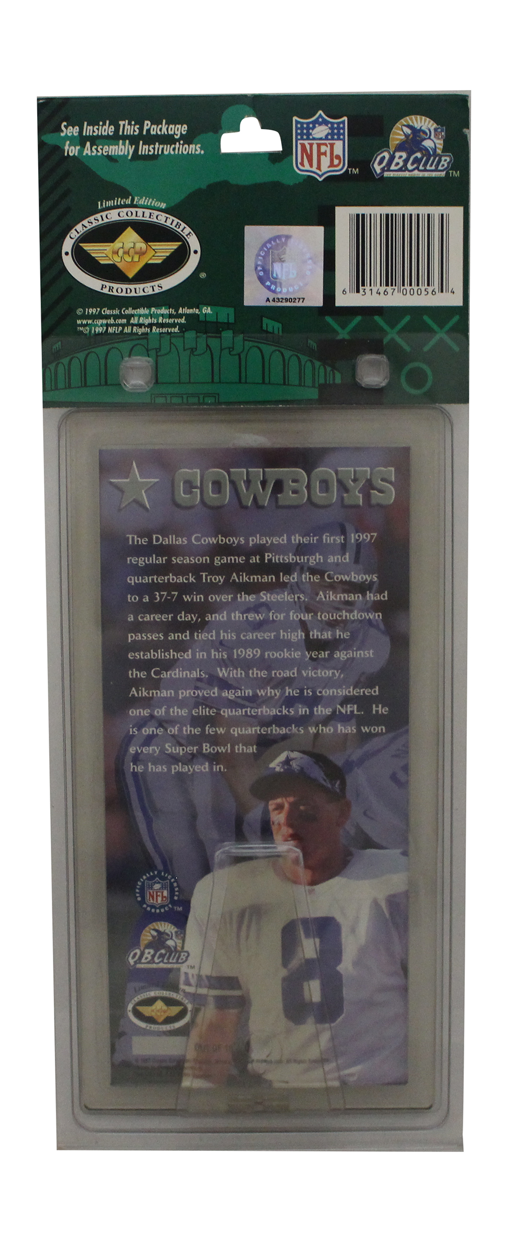 Dallas Cowboys QB Club Commemorative Ticket 1997 vs Steelers 32237