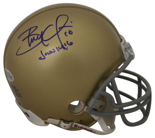 Brady Quinn Autographed Notre Dame Fighting Irish Mini Helmet BAS 27191