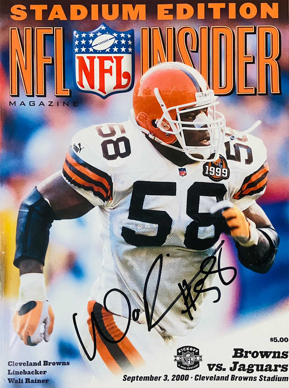 Wali Rainer Signed Cleveland Browns 9/3/2000 Insider Magazine Beckett