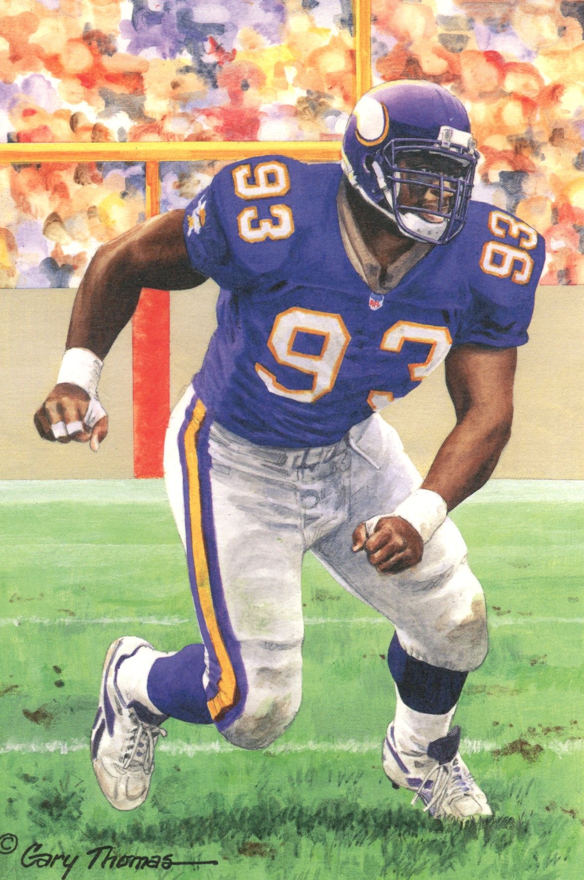 John Randle Minnesota Vikings Goal Line Art Card Class of 2010 58138
