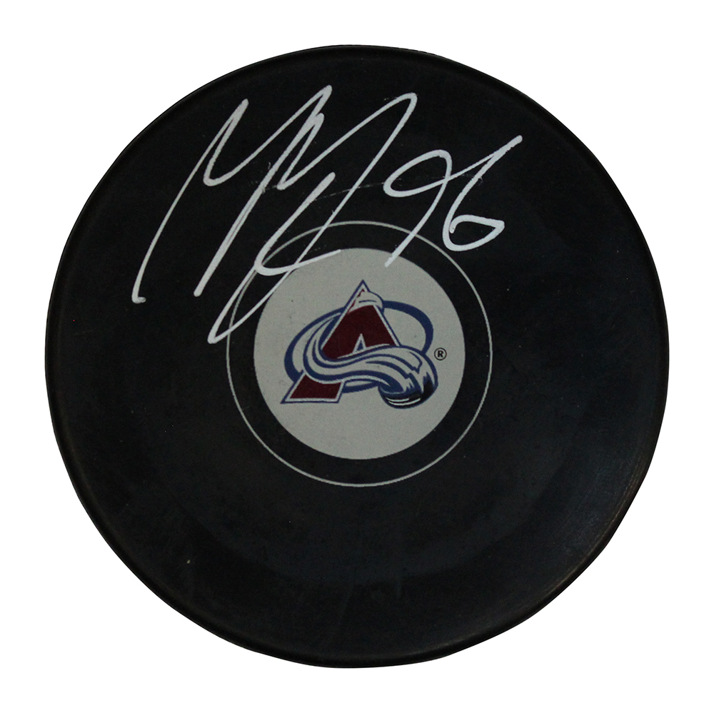 Autographed Erik Johnson Colorado Avalanche Hockey Puck 