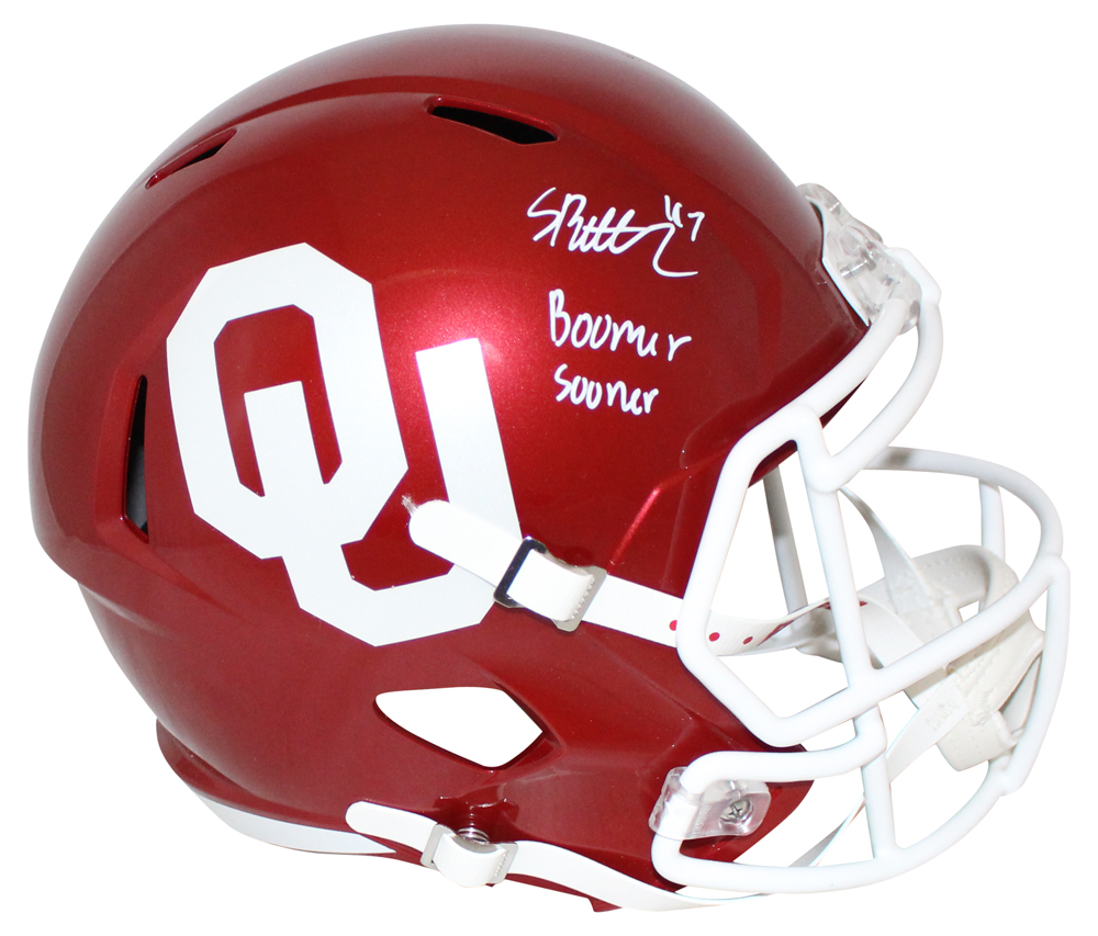 Spencer Rattler Autographed Oklahoma Sooners F/S Speed Helmet BAS