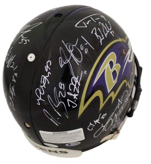 Baltimore Ravens 2012 Team Signed Authentic SB XLVII Helmet 27 Sigs BAS 21722