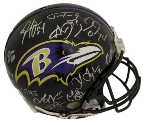 Baltimore Ravens 2012 Team Signed Authentic SB XLVII Helmet 28 Sigs BAS 21723