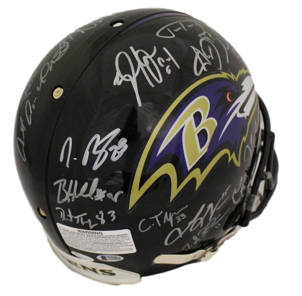 Baltimore Ravens 2012 Team Signed Authentic SB XLVII Helmet 28 Sigs BAS 21723 – Denver Autographs