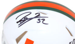 Ray Lewis & Ed Reed Autographed Miami Hurricanes Speed Mini Helmet BAS