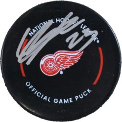 Lucas Raymond Autographed/Signed Detroit Red Wings Official Puck Fanatics 53836