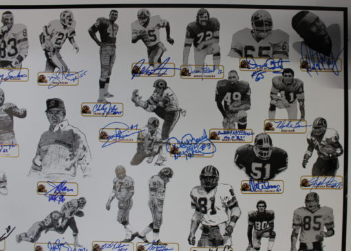 Washington Redskins Autographed All Time Greats Poster Print 42 Sigs BAS 25352
