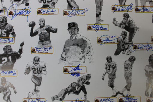 Washington Redskins Autographed All Time Greats Poster Print 42 Sigs BAS 20928