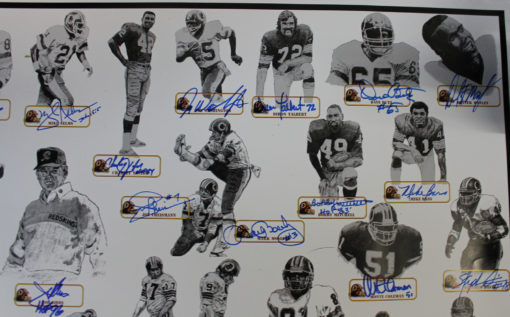 Washington Redskins Autographed All Time Greats Poster Print 42 Sigs BAS 20928