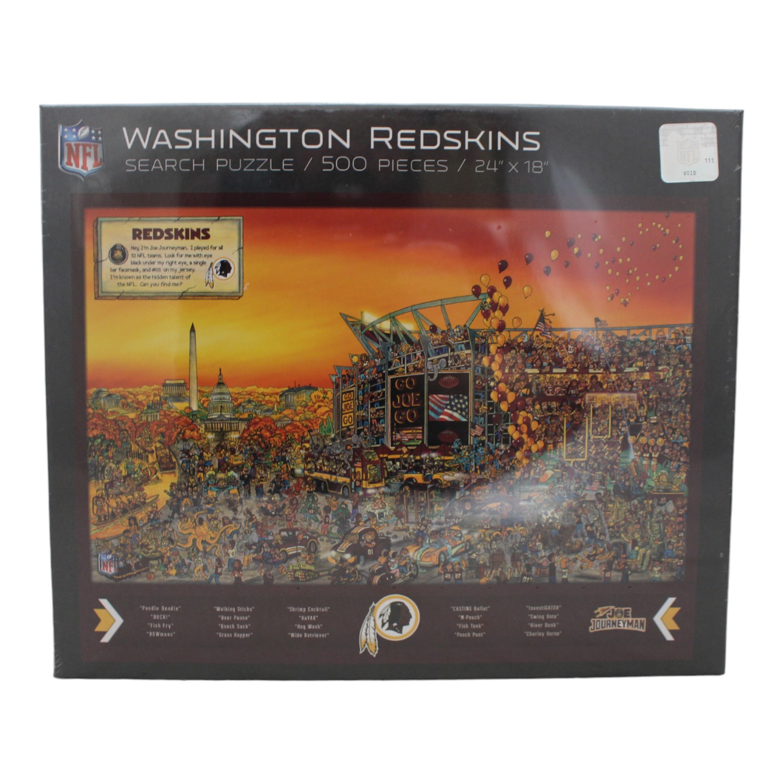 Washington Redskins 18"x24" YouTheFan 500 Piece Joe Journeyman Puzzle