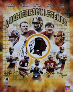 Washington Redskins QB Legends Autographed 16x20 Photo 5 Sigs JSA PF 24095