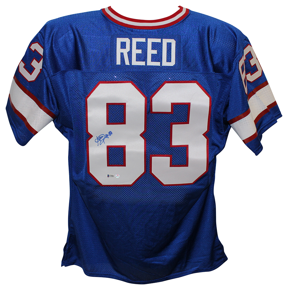 Andre Reed Autographed/Signed Pro Style Blue XL Jersey BAS 28361