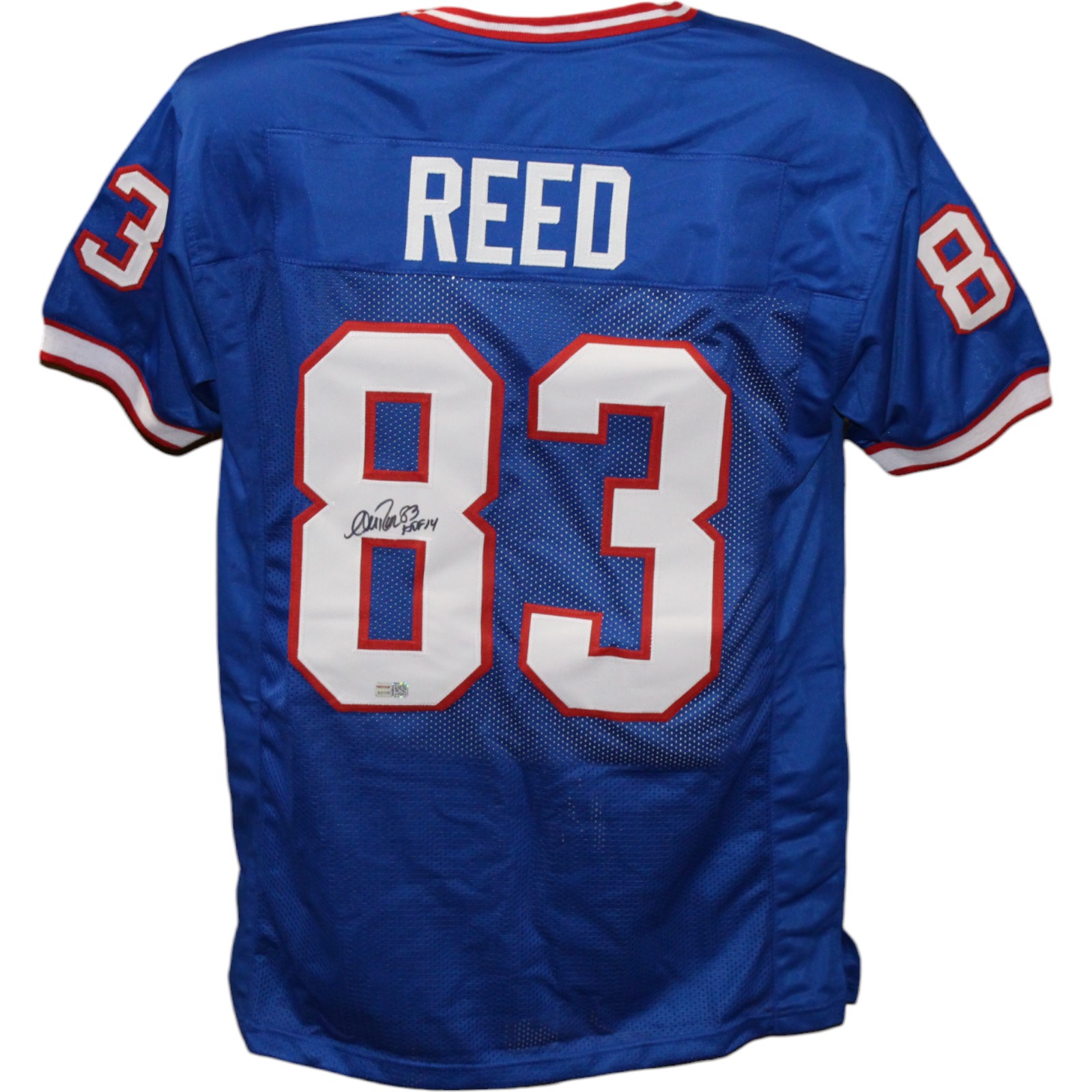 Andre Reed Autographed/Signed Pro Style Blue Jersey HOF TRI